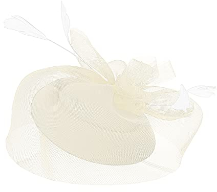 MILAX Kopfschmuck Fascinator Damen Blumen Schleife Mesh Hochzeit Braut Elegant Fascinator Haarreif Cocktail Tee Party Wedding Hat with Clip Feder Netz Schleier Party Hüte Cocktail Tee Party Hut