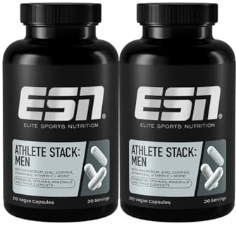 ESN Athlete Stack Men, 2 x 210 Kapseln, 60 Portionen | Alle essentiellen Vitamine und Mineralstoffe, vegan - made in Germany