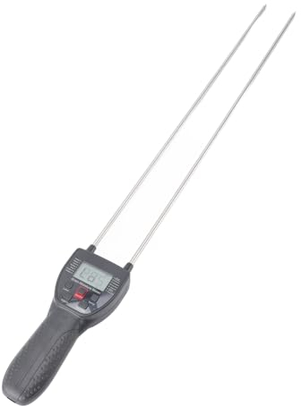 Heu-Feuchtigkeitsmesser, Digitales LCD-Getreide-Feuchtigkeitsmessgerät mit Stimme, 600-mm-Sonden-Feuchtigkeitstester, Tragbarer Wassergehaltsanalysator für Getreide, Stroh, Mais,