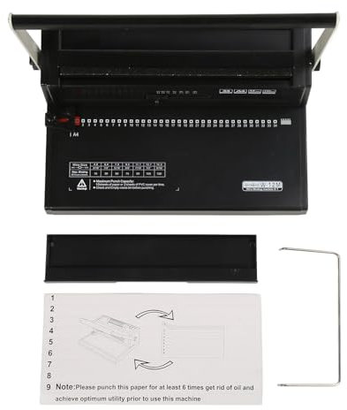 Spiralbindegerät, 2 Spulen, 12 Blatt, Stanzkapazität, Präzise Positionierung, Bindegerät für Bürodokumente