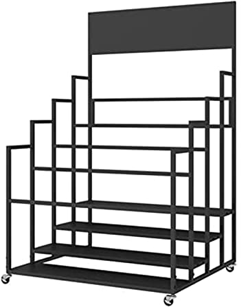 4-stufiges Yogamatten-Aufbewahrungsregal, Yogamatten-Aufbewahrungswagen aus Metall mit Rädern für 20 Matten, Yogamatten-Aufbewahrungsständer für Zuhause/Yogaraum