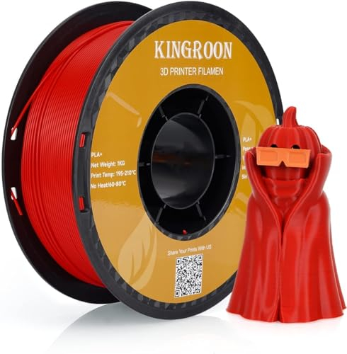 kingroon 3D Printer Filament PLA 3D-Druckerfilament,… (Polymilchsäure, pla+ Rot)
