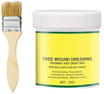 Alvinlite 300g Tree Wound Pruning Sealer with Brush, Tree Wound Dressing for Pruned and Damaged Trees, Tree Shrub Seal Repair Paste, Ready to Use Protective Seal for Trees, Shrubs