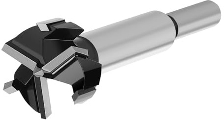 hsawbit 28mm Forstner Drill Bit, Triple-Flute Wood Hinge Hole Cutter | 3-Flute Carbide Tipped 28mm Forstner Bit Wood Drill Bit