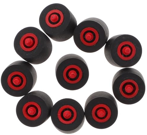 TOYANDONA 10pcs Pinch Roller for Recorders, Black Plastic and Rubber Replacement Parts for Audio Player Maintenance