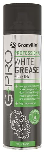 Granville G+Pro White Grease with PTFE – 500ml | High Durability Spray Lubricant | Reduces Wear – Resists Water & Corrosion | Universal Protection Spray Grease for Mechanical Drives – Hinges & Chains