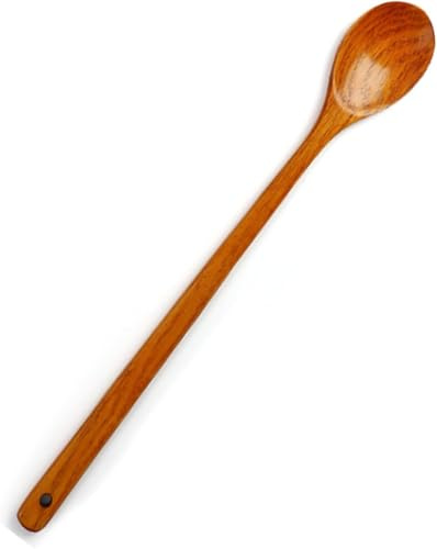 Cuillère en bois à manche extra long – Ustensiles de cuisine en bois de 50 cm, mélangeur en bois, cuillère à soupe en bois