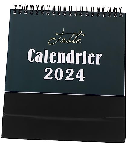 NUOBESTY Tischkalender 2024 Datumsstempel Bürokalender 2024 Großer Kalender Spiralkalender 2024 Kalenderwand Bürodekorationen Für Die Arbeit 2024 Jahreskalender Stehender Kalender Papier