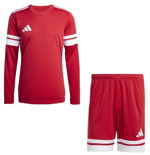 Addias Trikotsatz Langarm Herren rot weiß Squadra 25 Gr/L - Sportbekleidung Set