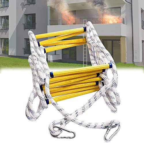 Strickleiter, Notkletter-Strickleitern mit Karabinern, Fensterleiter, Feuerleiter, Not-Strickleiter/65Ft/20M