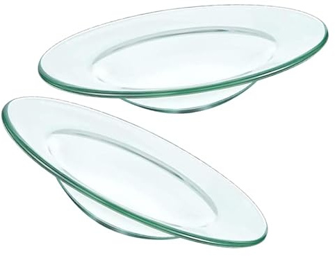 Hemobllo Lot De 2 Coupelles en Verre pour Brûleur À Cire Plateau Rond De 3.94 Pouces Remplacement pour Lampe Aromatique Chauffe-Huile Et Cire Fondante pour Diffuseur D’Intérieur