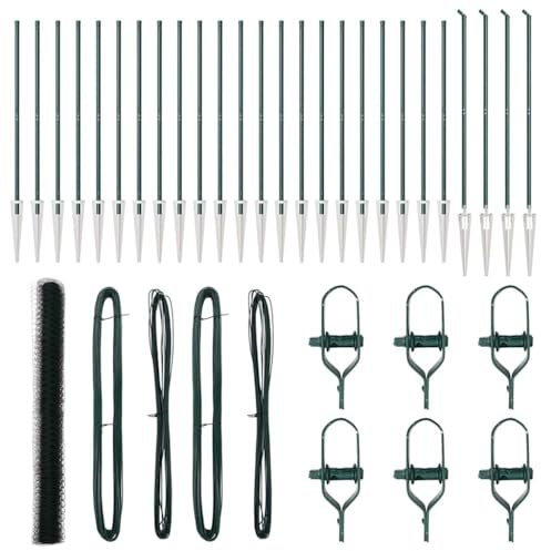 vidaXL Zaun mit Pfosten Grün 1,6 x 50 m PVC-beschichteter Stahl, Garten- und Terrassenteiler, robuster Zaun für draußen, perfekte Lösung für sichere Grenzen