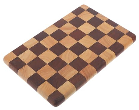 OUNONA Planche à Découper Bois avec Motif Carreau pour Préparation des Repas Surface Lisse et Base Antidérapante pour Stabilité