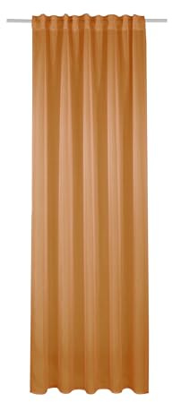 Sehlbach Tenda pronta per l'uso con occhielli, Tessuto di lino, Arancione, 135 x 245 cm, Texture elegante, Coprente, Facile da applicare, Certificato Oeko-Tex, Personalizzabile
