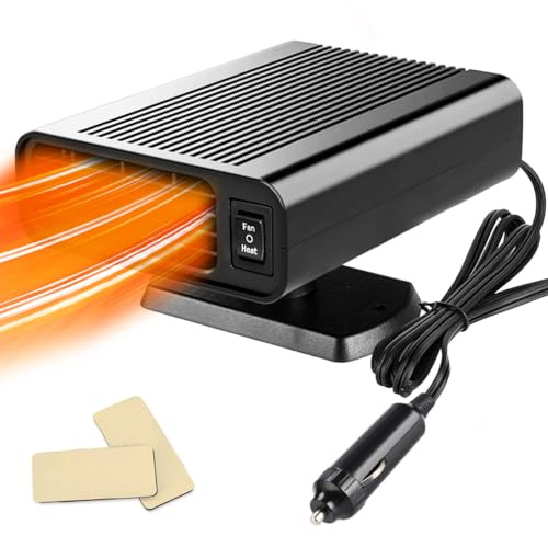 Leaflai 12V-Autoheizung – 150W-Autoheizung Winter-Auto-Enteisungsset Anti-Beschlag-Auto-Enteisungsgerät, das an den Zigarettenanzünder von Kleinwagen angeschlossen Wird