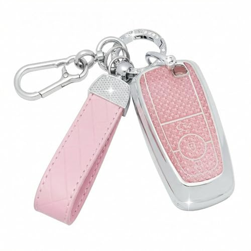 SparkleJoy Autoschlüssel Hülle mit Schlüsselanhänger Kompatibel mit Ford Ranger Raptor Mondeo Mustang Edge Custom Kuga Fiesta Focus Transit S-Max Schlüssel，TPU Schutzhülle Cover - Smart Key