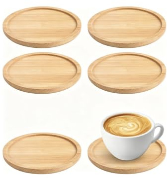 6 Pièces Dessous De Bougie en Bois, 10 Cm Dessous De Verre Bois, sous Tasse, Coasters Wood, Rond Decoratif Bougie Chandelier Deco pour Centre De Table, sous Bougies pour Bougies, Boissons
