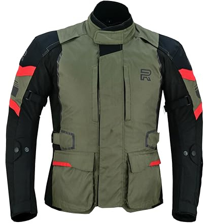 RAXUS FORCE CHAQUETA DE MOTO HOMBRE INVIERNO IMPERMEABLE Homologada CE (FR/ES, Letras, 3XL, Regular, Regular, Verde)