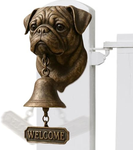 Dog Shaped Decorative Bell, Retro Metal Outdoor Farmhouse Vintage Door Bell, Porch Dog Head Door B-ell, for Gate Porch Garden Home Security Room