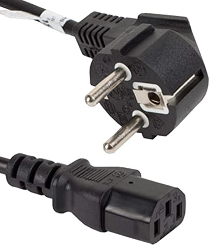 Lanberg CA-C13C-11CC-0018-BK Cee 7/7 Shuko-kontakt till Iec 320 C13 uttag strömkabel VDE, 1,8 m svart