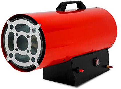 EBERTH Termoventilatore Industriale a Gas da 50kW, Generatore di Aria Calda, Portata 872m³/h con Tubo Flessibile, riduttore di pressione, bombola gas propano/butano, protezione surriscaldamento