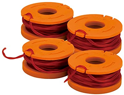 WORX WA0047 Ersatzfaden für Rasentrimmer, Orange, 4 Stück