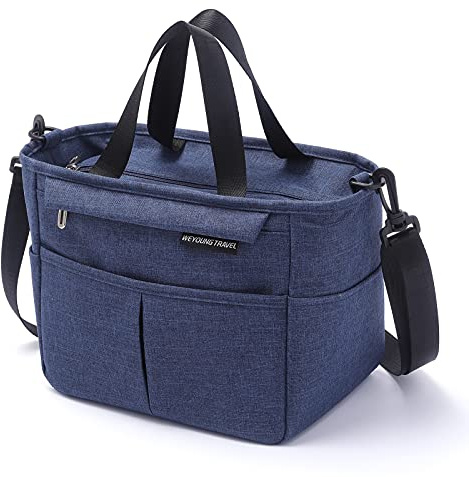 MCXKJ Bolsa térmica Porta Almuerzo, Bolsa Termica Comida Trabajo Porta Alimentos Isotermica Fiambrera Iris Nevera Portatil Desayuno Almuerzo, Lunch Bag para picnic/escuela/oficina (Azul)