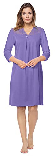 e.Femme® Camicia da Notte Donna Lena II 860 in Cotone e Lenzing® Modal, Lilla, 44