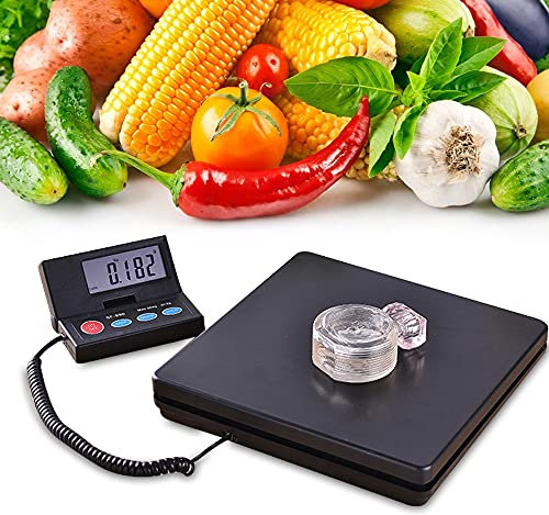 Paketwaage 50kg/1g,Robuste Plattformwaage/Briefwaage/feinwaage mit klappbarem externes LCD Wand Display, inkl Netzkabel oder Batterien