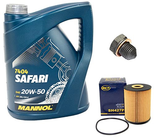 Motoröl Set 20W50 5 Liter + Ölfilter SH427P + Ölablassschraube 12281
