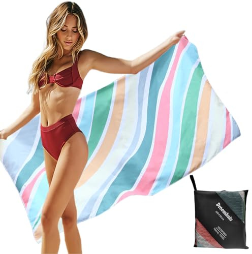 Droomhuis Mikrofaser Strandtuch Saugfähig Schnell Trocknend Sandkontrolle und Ultraleicht Strand Badetücher 160 x 80 cm XXL Strandlaken/Towels/Badetuch/Yoga-Handtuch