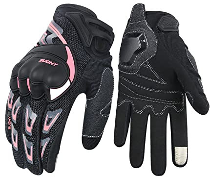 OLYSPM Guanti Moto Uomo,Guanti Moto Estivi Uomo,Guanti da Moto Touchscreen con Grande Disegno Luminoso,Guanti Moto Donna Mujer con Antiscivolo,Traspirante,per il Motocross,l'equitazione,le Corse