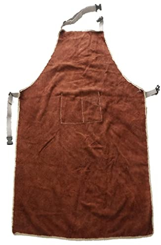Robuste Arbeitsschürze für Schmiede und Industriearbeiten - Langlebig und strapazierfähig, Braun 95x65 cm