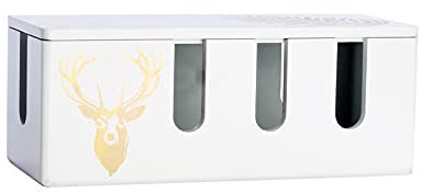 WAOCEO Kabelmanagement Kreative Kabelmanagement-Box-Holzkabel-Aufbewahrungsbox-Organizer for Machtstreifen / -Lade- / -Adapter Home Desktop-Kabel-Organizer-Box Kabelbox