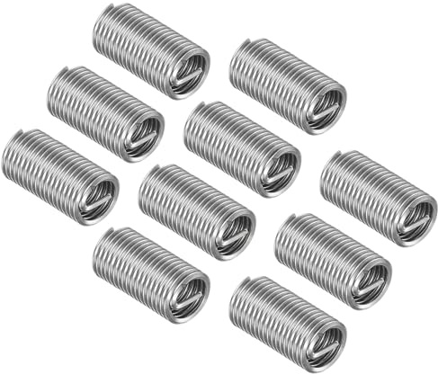 CoCud Gewindereparatur-Einsätze, M10x1.5 3D 30mm Länge, Gewindeschraubeinsatz aus 304 Edelstahl, helikale Art, gewickelt - (Anwendungen: für Automobilreparaturen), 10 Stück
