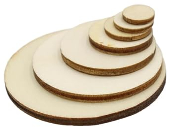 SBTRKT 15–100 Stück DIY-Bastelarbeiten, unvollendete Naturholzscheiben, Kreise, Holzscheiben for Basteln, Basteln, rustikale Hochzeitsornamente (Color : 10mm 100pcs)