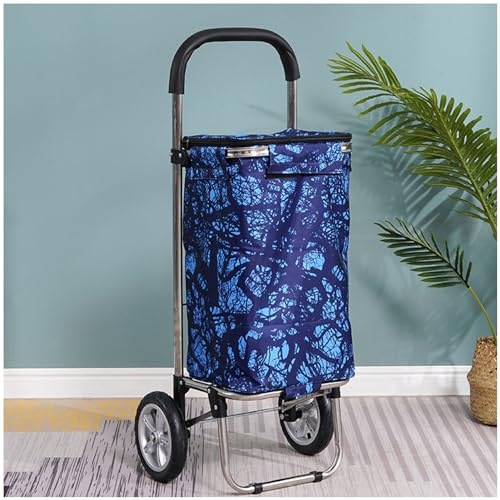 NISMIA Multifunktionaler Einkaufswagen, abnehmbare Oxford-Tasche, Aluminium-Leichtbauweise, perfekt für Lebensmittel,E,98 * 51cm