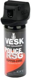 Pfefferspray VESK RSG-Police Cone Breitstrahl 50ml 63ml mit Federdeckelkappe 2 Mio. Scoville