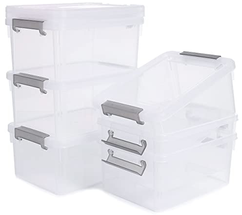 Citylife 6 Pack 3L Stackable Clear Plastic Storage Boxes with Handles