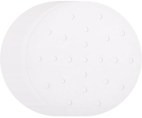 sourcing map 100pcs Air Fryer Liners 6.3 Inch Round Bamboo Steamer Liners with Holes Non-Stick Perforated Parchment Paper Sheets Disposable Steamer Paper for Air Fryers Steaming Basket, White