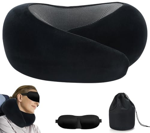 Mineup Nackenkissen Flugzeug, Reisekissen Flugzeug, Nappy Reisekissen, Ergonomisch Gestaltetes aus Memory-Schaum, Travel Pillow Nackenstützkissen, Ideal für Reisen mit Flugzeug, Auto, Zug (Rosa)