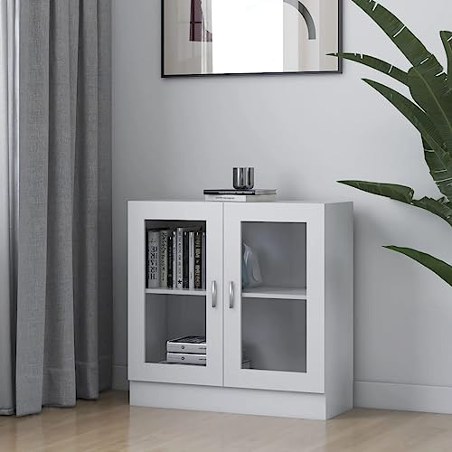JHQHSM Armadietto con Vetrina, Armadio Da Ufficio Libreria Mobile Contenitore Libreria bassa Adatto per Soggiorno Camera da letto Corridoi Ufficio Bianco 82,5x30,5x80 cm Legno Multistrato