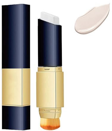 Stick Base de Maquillaje,Barra de Base Blanca 2 En 1,Barra Correctora Completa con Pinceles Cosméticos,Maquillaje Corrector Hidratante,Maquillaje de Larga Duración,Adecuado para Mujeres(Marfil)