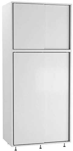 URBNLIVING 180cm 4 Sliding Doors Wardrobe Bedroom Storage Unit with Hanging Rail, Modern Engineered Wood Closet Cupboard, Freestanding Clothes Organizer, Customizable Two-Tone Design, Ample Space