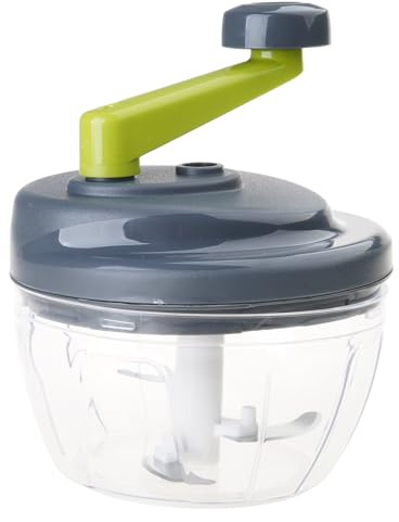 Procesador de alimentos con manivela eficiente, picador manual de verduras, apto para lavavajillas, para preparación rápida de comidas, picadora manual de verduras