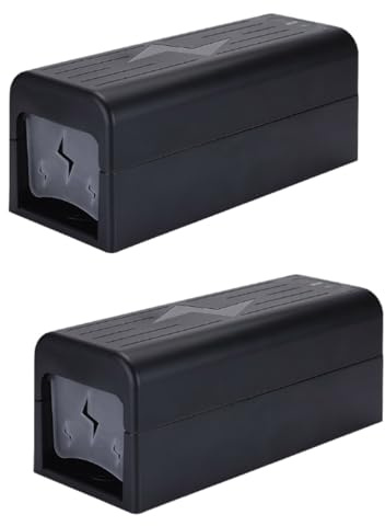 2x Elektrisk råttfälla Zapper, uppgradering av effektiva utomhus-och inomhusråttfällor, kraftfull spänning som omedelbart dödar råttor och återanvänder råttor utan kontakt