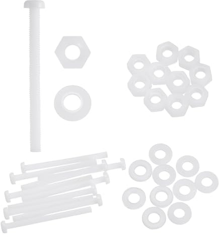 QUARKZMAN 10 Juegos Tornillos Cabeza Redonda Nylon PA66 M5x60mm Kit Blanco