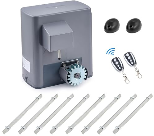 CO-Z 600KG Motores Puertas Correderas 280W Motor Puerta Garaje con 4M Cremallera de Acero, 2 Control Remoto, para Jardín, Garaje