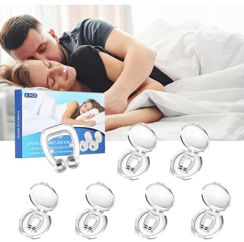 Anti Snoring Devices 6 Pack, Magnetic Anti Snore Nose Clip Snore Stopper Snoring Relief Reusable, Nasal Dilators for Men/Women Removal of Noise While Sleeping