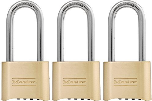 Master Lock Vorhängeschloss Bügelschloss Set Ihr eigenes Zahlenschloss 2'' breit 175DLHEC3 (3 Stück)